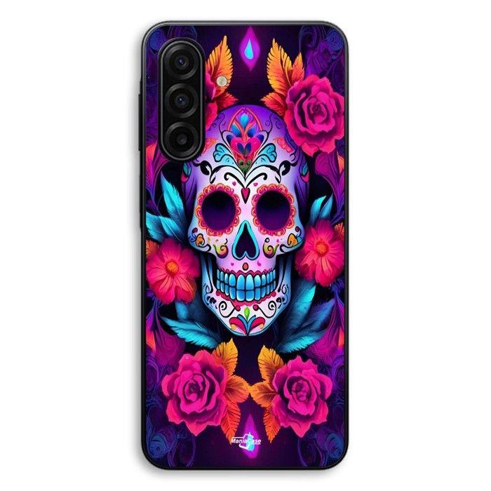 Coque Pour Samsung Galaxy A37 Tete de mort violette colorée Maniacase