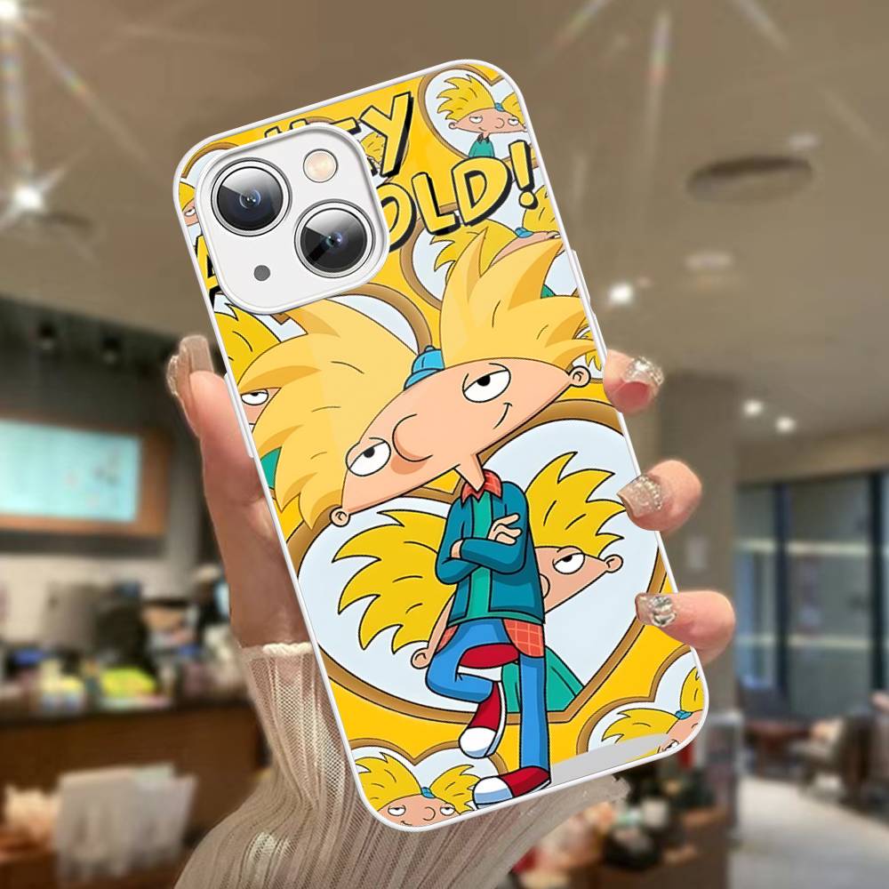 Hey A_Arnolds Cartoon For IPhone 14 13 12 Mini 11 Pro XS Max X XR 14 Plus Tempered Glass Cover