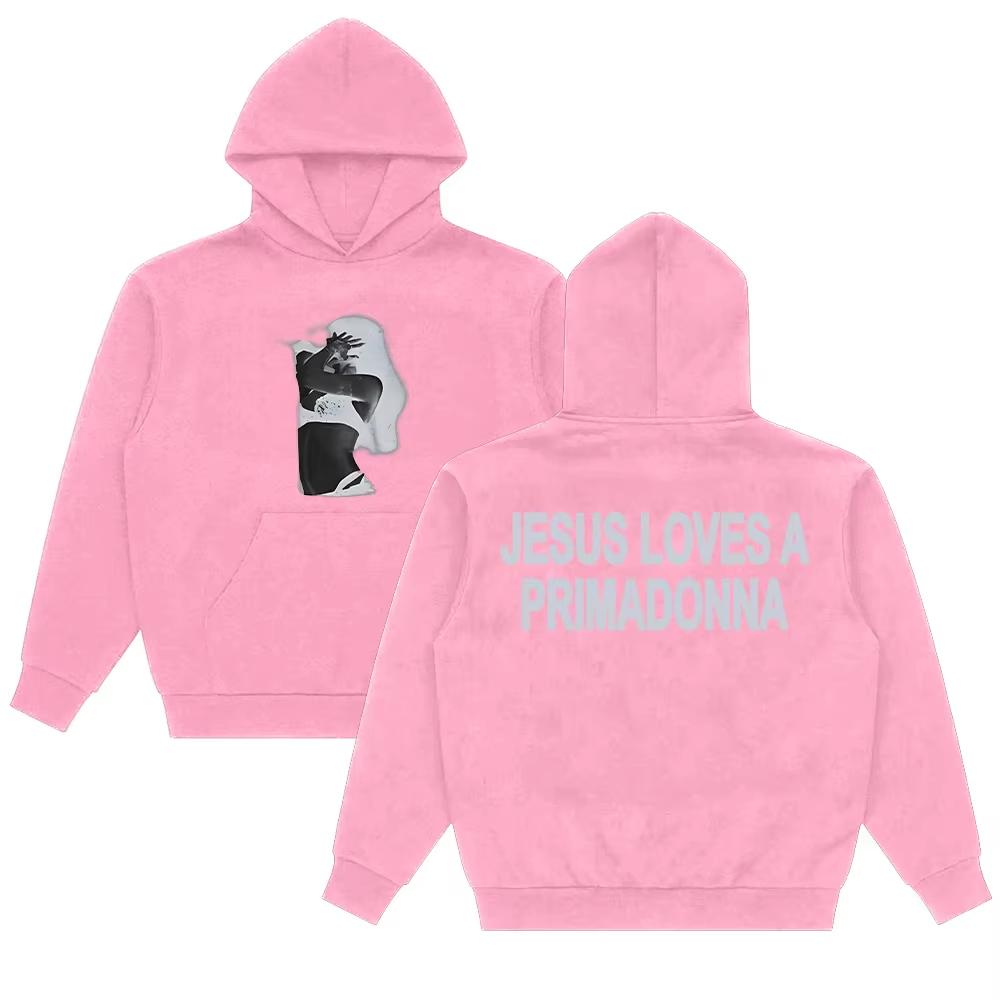 Jesus Loves A Primadonna Hoodie Nessa Barrett Long Sleeve Sweatshirt Women Men with Hooded Clothes Trendy Streetwear for Daily Looks