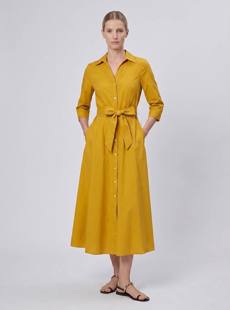 Amazon 2026 European and American cross-border women's clothing summer solid color lapel slim long-sleeved dress new women's clothing belt