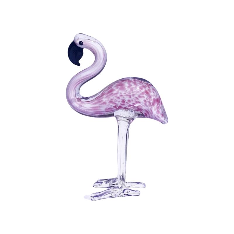 Glass Flamingo Figure Collectible Animal Figurine Sculpture Glass Art Weddings Anniversary Valentines Gift for Women