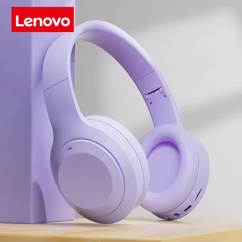 Lenovo Wireless Bluetooth Earphones Over-ear Foldable Computer Wireless Headphones Stereo Sound Gaming Headset Android and iOS
