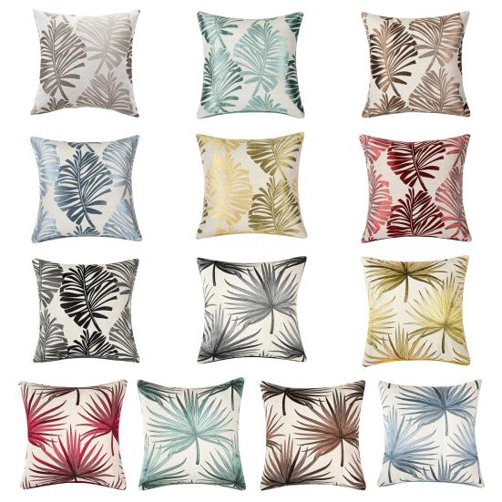 Pillow Case Skin-friendly Plant Pattern Polyester Decorative Sofa Cushion Cover for Home