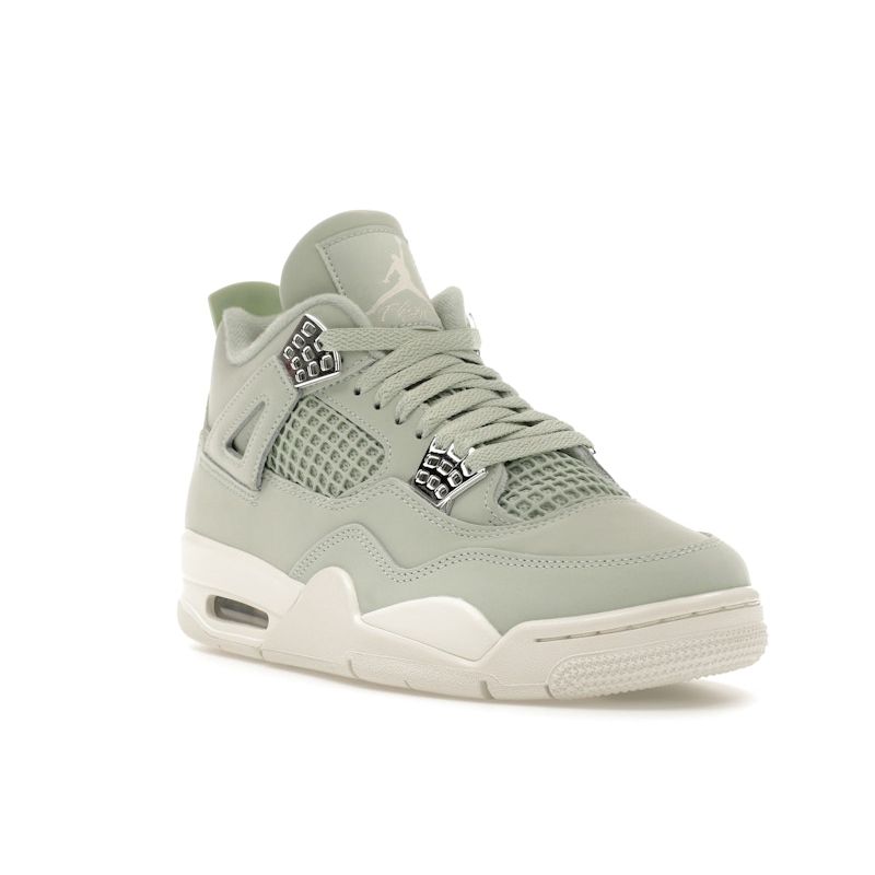 Air Jordan 4 Retro Abundance / Seafoam Women Sneakers Green Sail Metallic-Silver HV0823-003