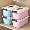 4pcs Nordic Storage Boxes - Stackable Plastic Bins for Closet, Car Trunk & Bathroom Organization - Clear Pantry Containers