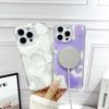 For iPhone 16 Pro Max Case Heart Pattern TPU + PC Protective Phone Cover Compatible with MagSafe