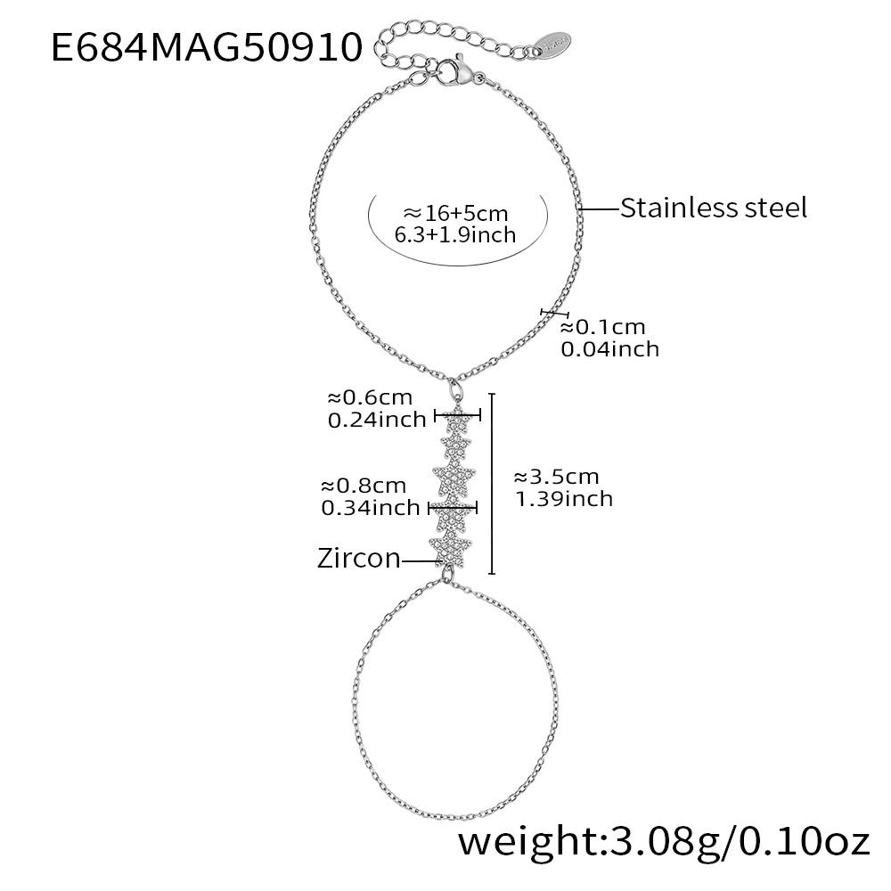 Jemný řetízek na ruku z nerezové oceli pozlacený 18k zlatem s kubickými zirkony Lesklé zirkonové řetízky na ruku pro ženy