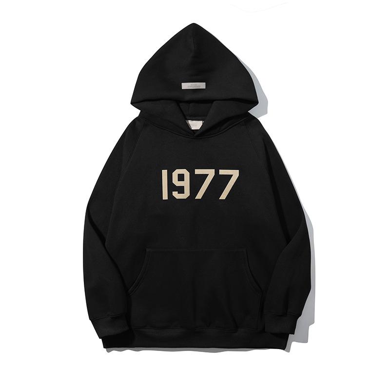 1977 Flock Lettering Hooded Sweatshirt - Unisex High Street Autumn/Winter Essentials