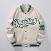 Uniformă de baseball pentru studenți Jachetă casual de toamnă pentru bărbați, largă, culoare de scrisoare de baseball, compozită, jachetă sport pentru bărbați