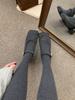 Fleece Winter Square Head Mary Jane Fluffy Grandma Shoes High Heel Temperament Woolen Thick Heel Single Shoes Women's Shoes French