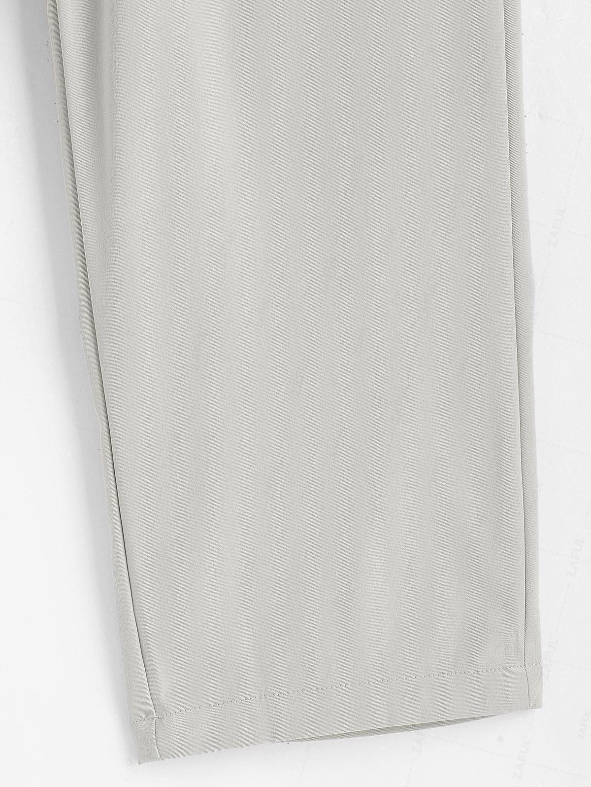 ZAFUL Мужские однотонные повседневные брюки Beam Feet с завязками на талии — фото 8