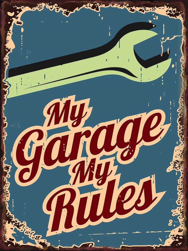 Funny Mechanic Shop Sign Mechanic Hourly Rate Reproduction Vintage Metal Sign Tin for Man Cave, Cars, Workshop Garage Wall Deco
