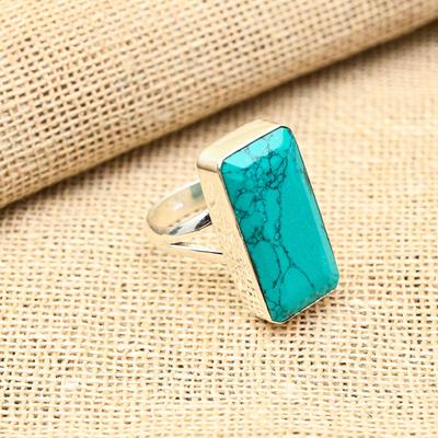 Schitterende Santa Rosa Turquoise Edelsteen 925 Sterling Zilver Handgemaakte Sieraden Mooie Ring