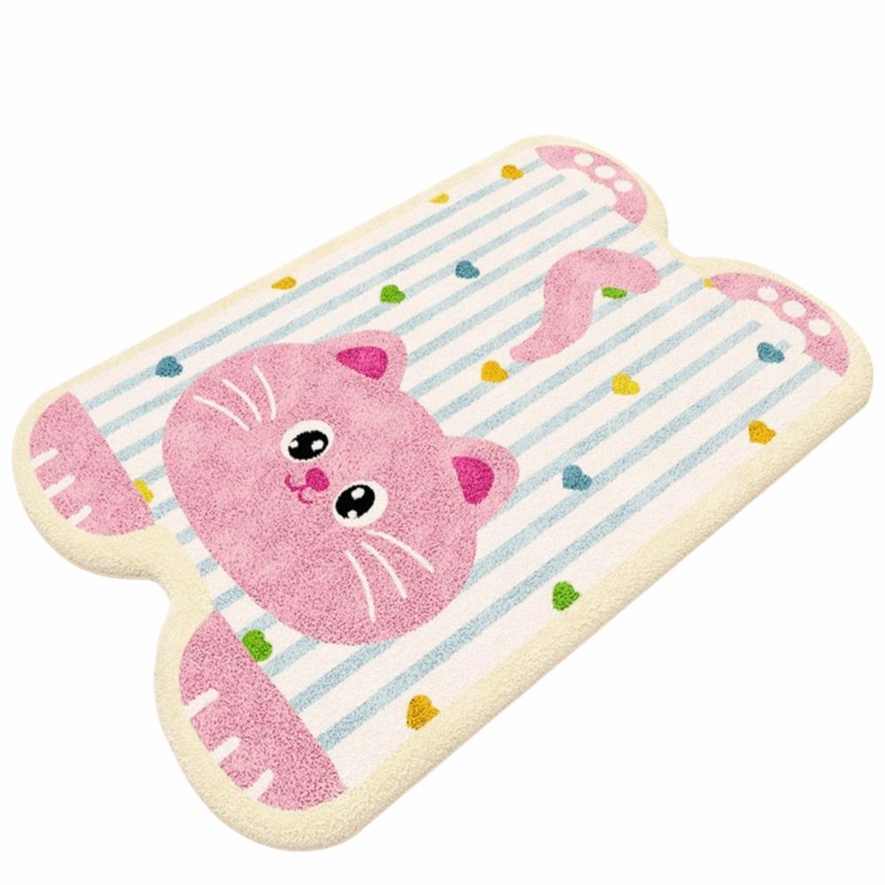 Material Bathroom Floor Mat Cartoon Design Water Absorption Foot Mat Irregular Shaped Non-Slip Toilet Carpet Bathroom Use