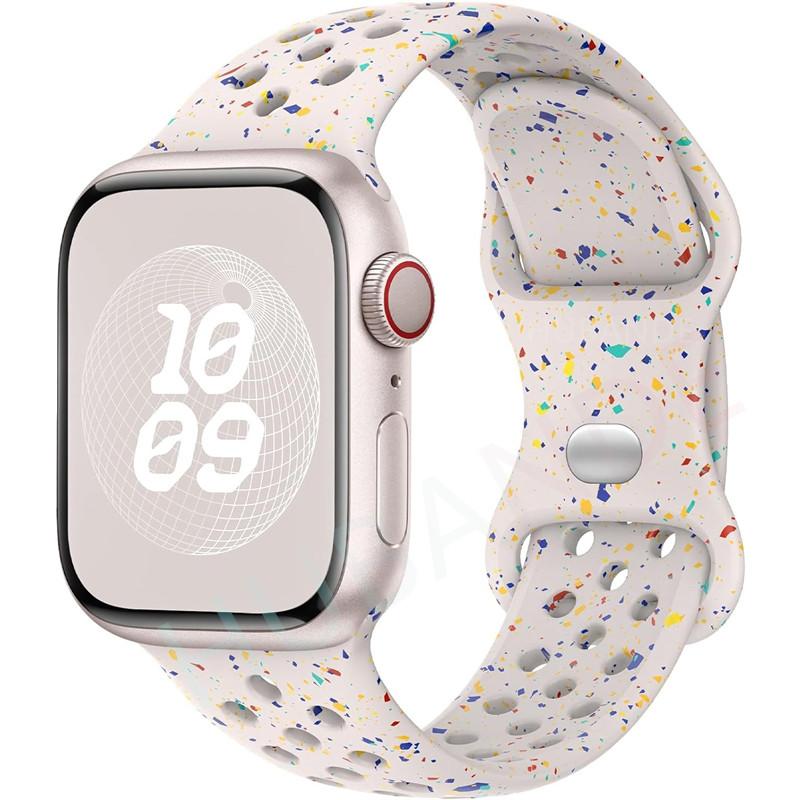 Sport Strap Colored Particles Rubber Band for Apple Watch 49mm 46mm 45mm 44mm 42mm 41mm 40mm  for IWatch 11 10 9 8 7 6 5 4 3 SE