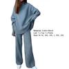 Sweatshirt Pants Set Knitting Long Sleeves Pullover Loose Oversized Neck Protection Casual Plus