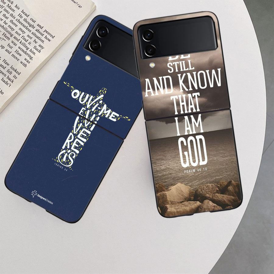 God Jesus Pray Case for Samsung Galaxy Z Flip 6 Flip 5 4 3 5G Black Cell Phone Cover Samsung Z Flip 5 5G Luxury PC Shell Coqu