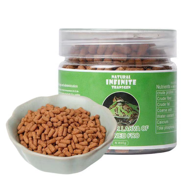 Horned Frog Feed Crawling Amphibian Pet Pellet Feed High Protein Food For Horned Frog Tree Frog Bullfrog Larva & Adult