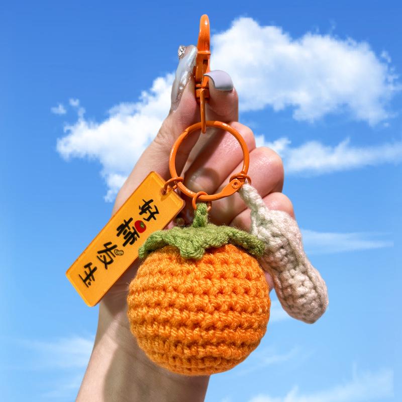 Hangli Cute Wool Persimmon Keychain Pendant