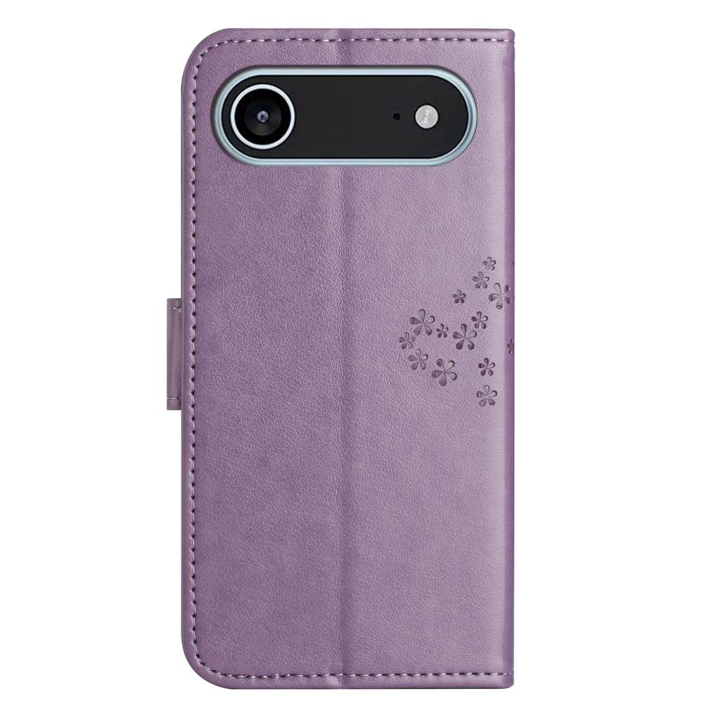 For iPhone 17 Air Case PU Leather Owl Tree Imprinted Wallet Phone Cover with Strap