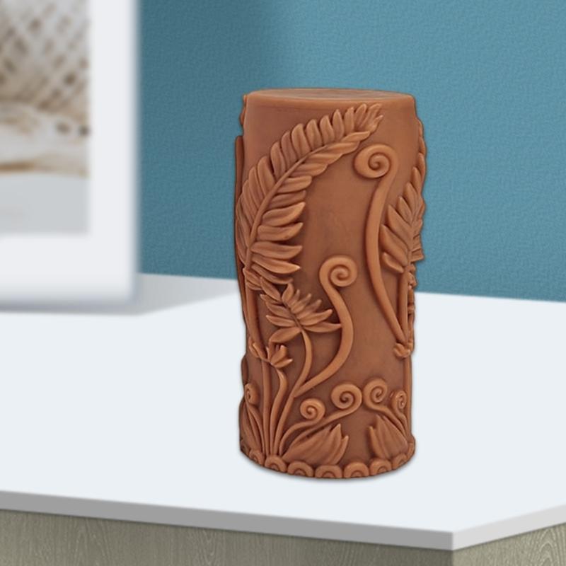 Cylindrical Scened Candle Molds Castings Molds Flowers Silicone Moulds Plasters Molds Ornament Molds Candle Making Molds