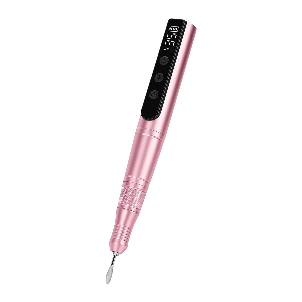 Nail Drill Rechargeable Cordless Adjustable Speed Portable Electric Nail Grinder for Manicure Pedicure Home Salon Pink