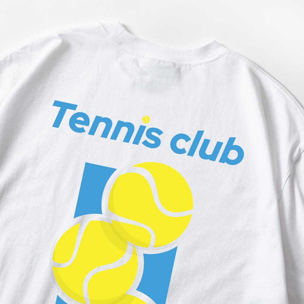 Seupeullaesikodeu White Short Sleeve T-Shirt - Tennis Club Blue