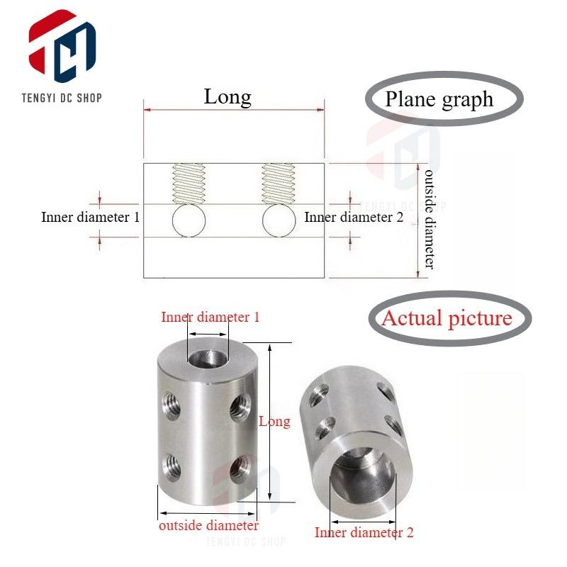 D25L30 10mm/11mm/12mm/12.7mm/13mm/14mm/15mm Stainless Steel Coupling Transmission Adapter Connector Double-hole Rigid Coupling