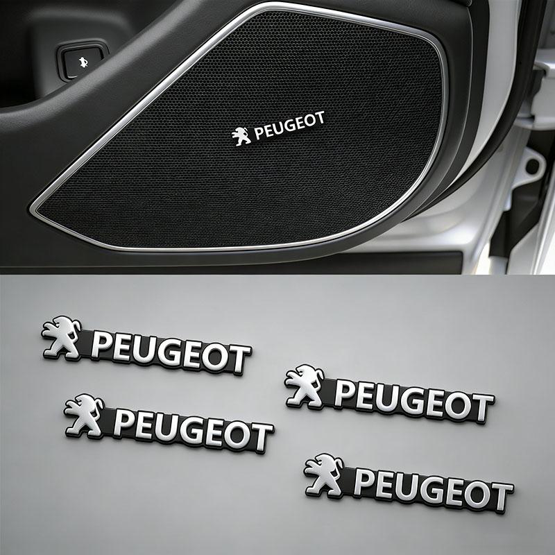 10 Piezas Emblema de Audio para Coche de Aluminio Pegatina Decoración de Altavoz Para Peugeot 206 307 308 207 3008 208 407 508 2008 5008 301 406 408