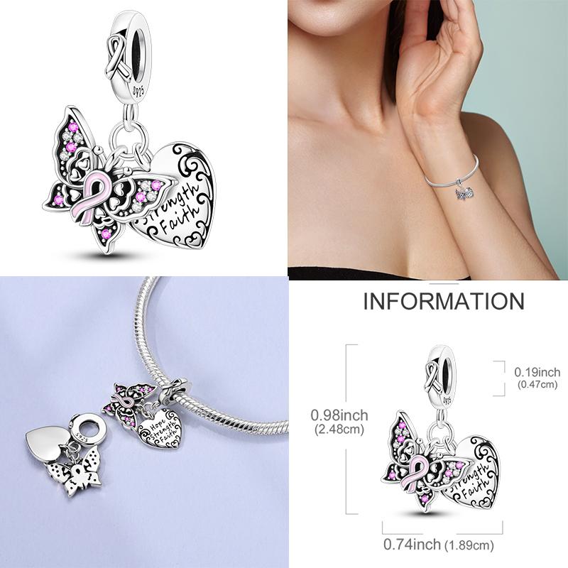 New In 925 Silver Charms Bow Love Mom Heart Charm Bead Fit 925 Original Bracelet DIY Woman Jewelry Gift For Friend