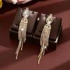 Luxury Eco-Friendly Rhinestone Tassel Earrings: Shiny, Fashionable, and Elegant Dangle Earrings for Women