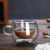 Frühstück Milchbecher transparent hitzebeständig doppelwandig Glas Wasserbecher Kaffee Hochborosilikat mit Griff Glas Teetasse
