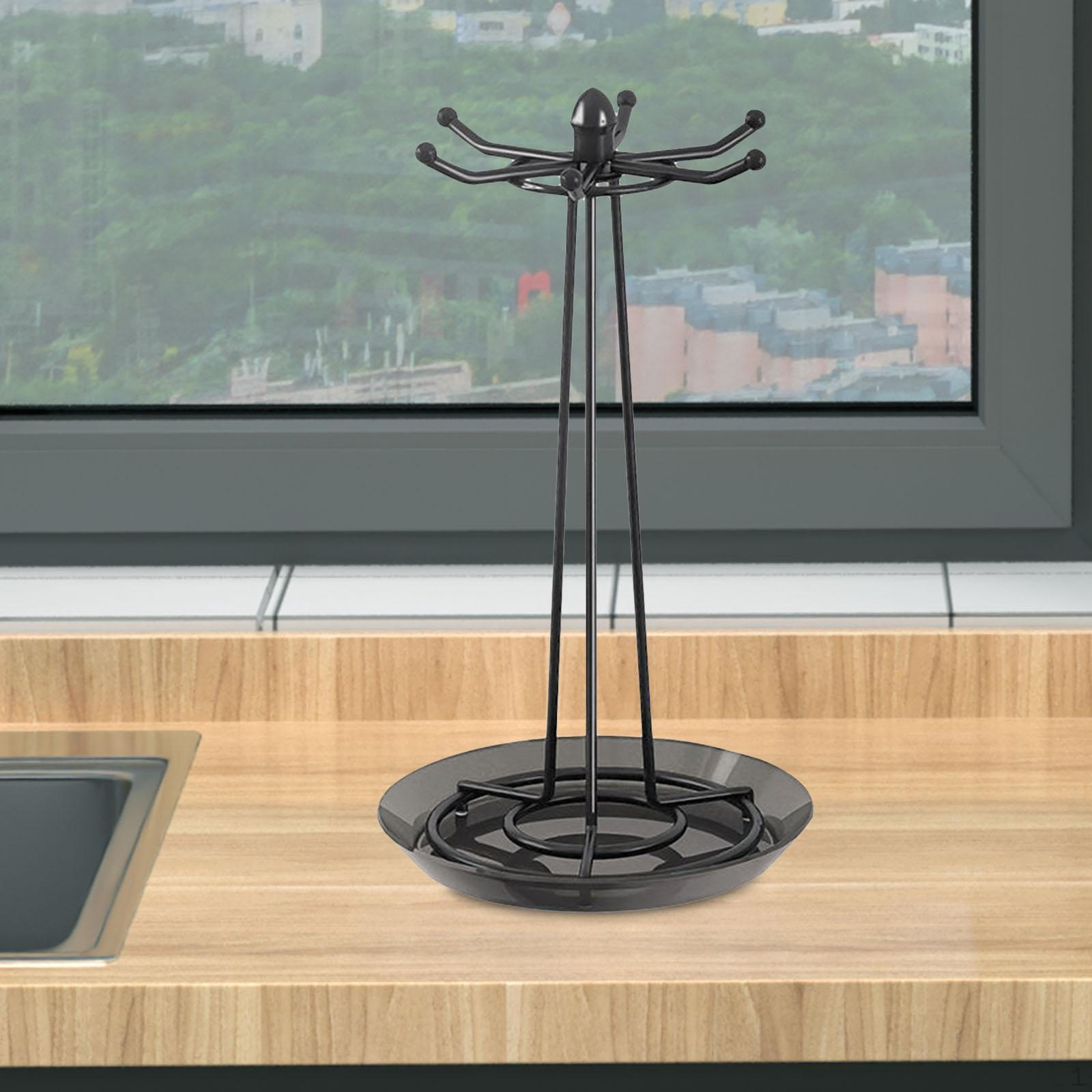 

Современный вращающийся держатель кухонной утвари с подвесными крючками чёрный