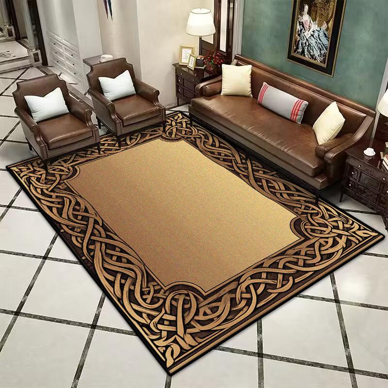 

Chinese Style Washable Carpet Non-slip Parlor Decoration Bedroom Luxury Gold Large Rugs for Living Room Easy Clean Bath mat Rug 60x90cm