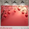 2D Red Oriental Backdrop with Cherry Blossoms and Lanterns for Lunar New Year Celebration