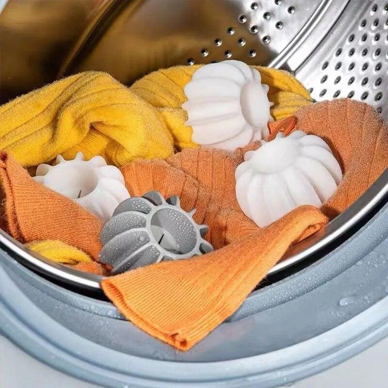 4 pezzi/set Palla da bucato riutilizzabile in silicone per decontaminazione e anti-groviglio per evitare che i vestiti si annodino; palla magica per la pulizia