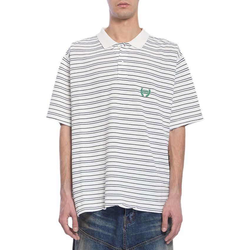 Balenciaga Laurel Classic Pique Striped Polo Shirt 828531TSVF79086