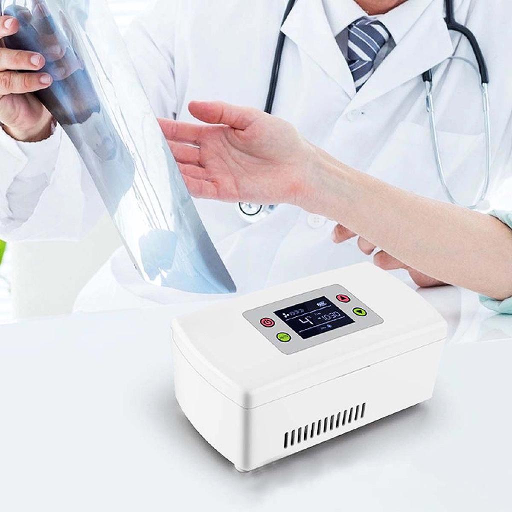 9W Portable Medicine Travel Freezer Diabetic Insulin Cooler Mini Fridge Case Box For car travel and home use Stored