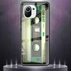 Glas-Telefonhülle für Xiaomi Mi Poco X3 NFC 11 Lite 10T Pro 9T Note 10 10TLite M3 CC9 Luxus-Cover Retro-Kassettenband