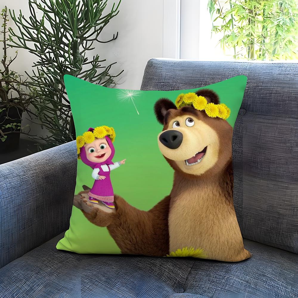 Anime M-Mascha und die B-Bären Kissenbezug Bequemer Wendekissenbezug Ideal für Auto Sofa Schlafzimmer & darüber hinaus