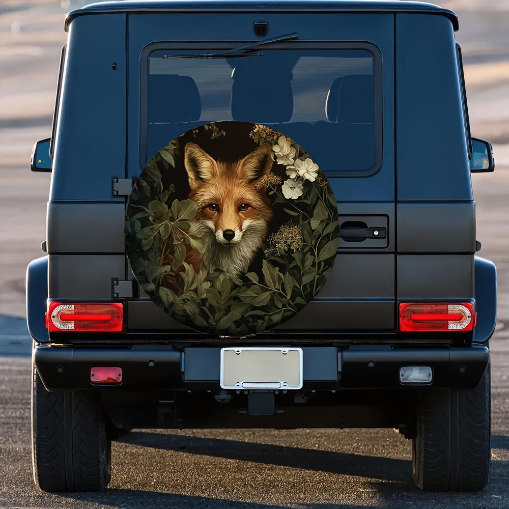 1pc Of 2D Flat-printed Tire Cover, Made Of Polyester Fabric, Ideal For Outdoor Activities And Street Parking, 2D Flat