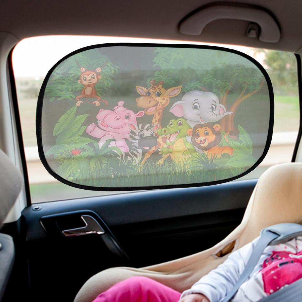 2pcs Magnetic Car Side Window Sunshade Cartoons UV Protection Auto Curtain Sunscreen Window Cover Auto Accessories