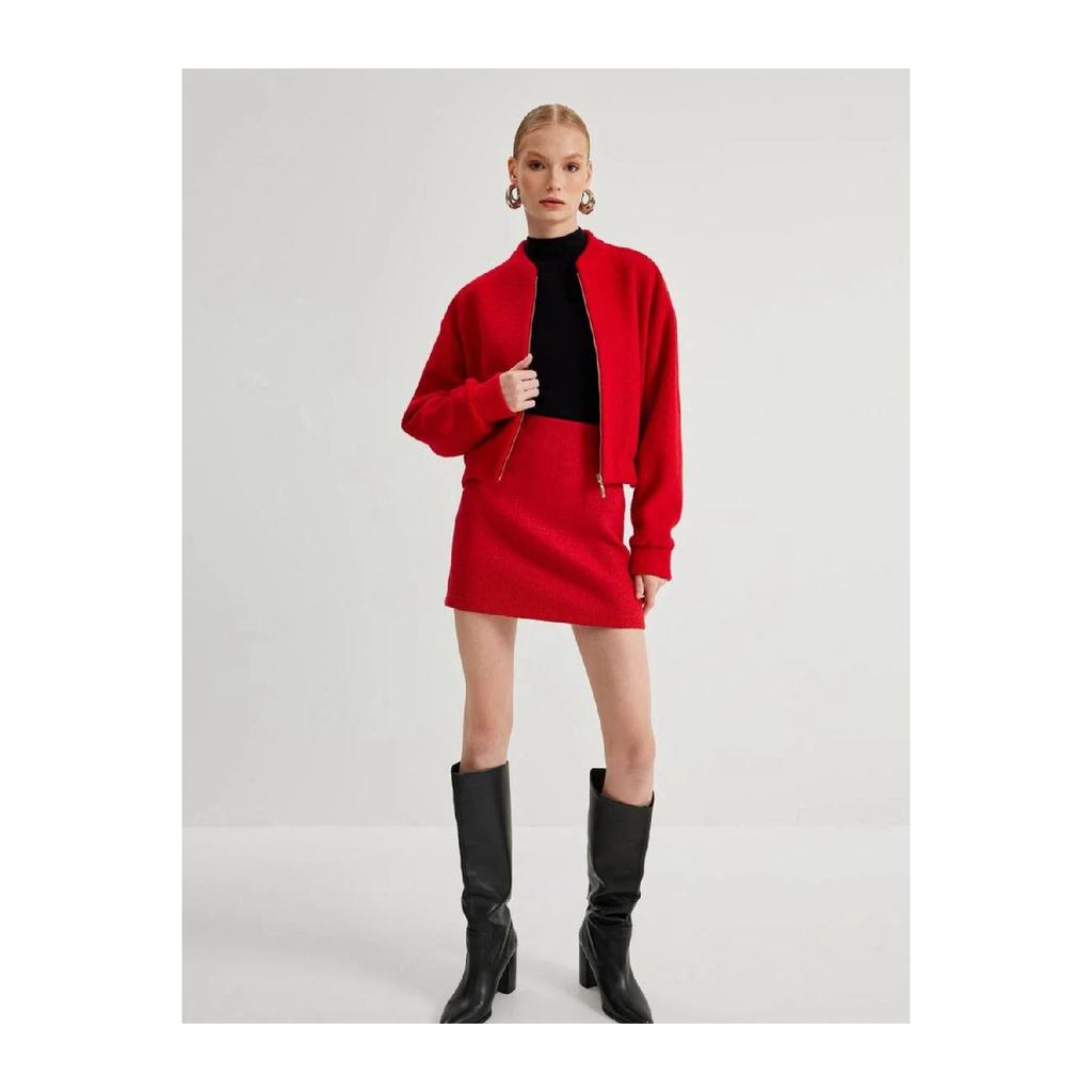 Mini Tweed A-line Skirt Slim Fit