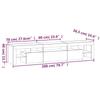 TV Cabinet with LED Lights Concrete Grey 200 X 36.5 X 40 Cm