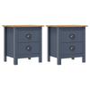 Hill Bedside Tables 2 Pcs  46x35x49.5 Cm Pine Wood