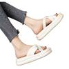 Cool Slippers Women's Summer Fashion Wear 2025 New Rhinestone Platform Pregnant Women's Beach Sandals High-end One-word
