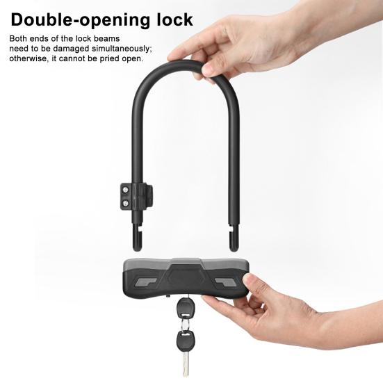 

Надміцний U-подібний велосипедний замок, велосипедний замок з легованої сталі, стійкий до перерізання, з кріпленням, комбінований велосипедний замок для електровелосипедів, мотоциклів чорний