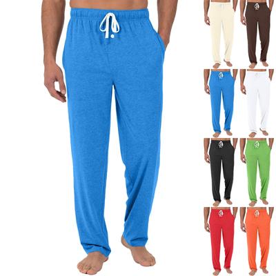 Calças casuais de bolso estampadas da moda de malha masculina Calças de pijama