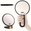Handheld Makeup Mirror, 30x Magnification, 360 ° Rotating Handle, Foldable and Portable for Travel. Suitable for Eyebrow Shaping