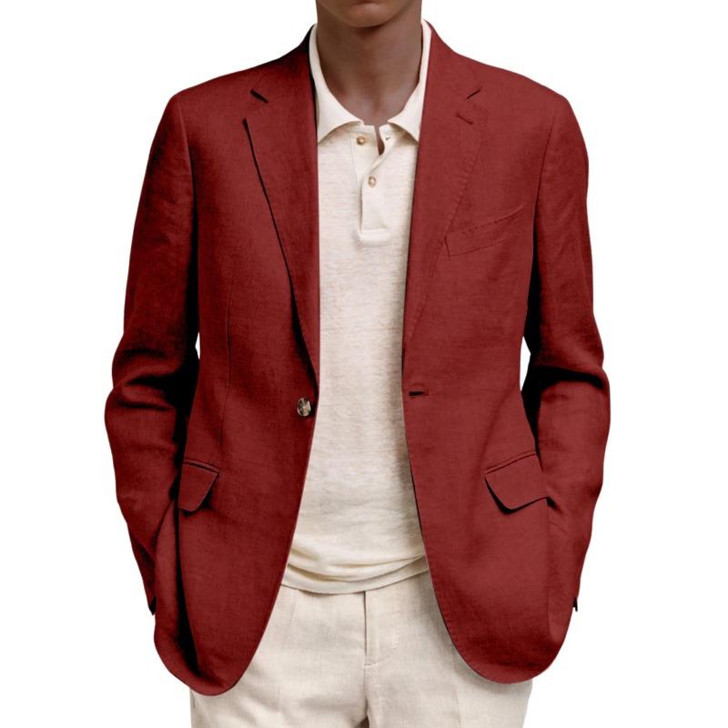European American Spring Autumn Men's Long-sleeved Lapel Fake Pocket Casual Blazer